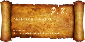 Paulnics Kandid névjegykártya